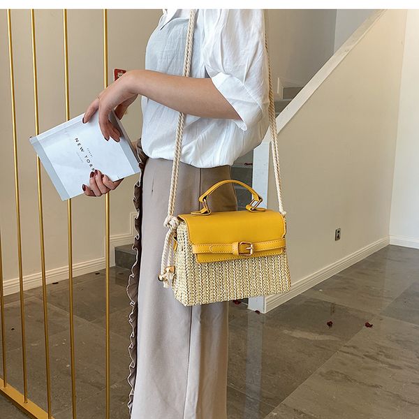 

fashion solid braid pu shoulder bag women bags for women 2020 new rope shoulder strop design handbag flap lock catch bags