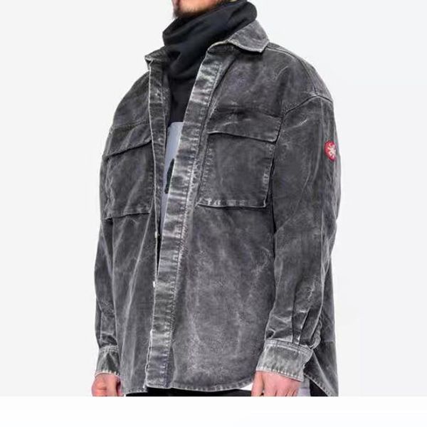 

2020 make washed grey denim shirt jacket single breasted casual jackets fashion outerwear men women street jacket, Black;brown