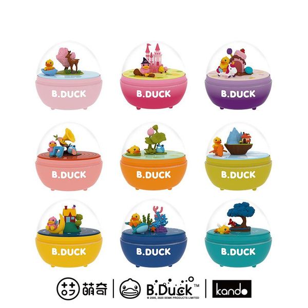 

duck small yellow duck music box dream journey rotating blind box capsule toy hand office decoration trendy play 9 styles doll baby toys