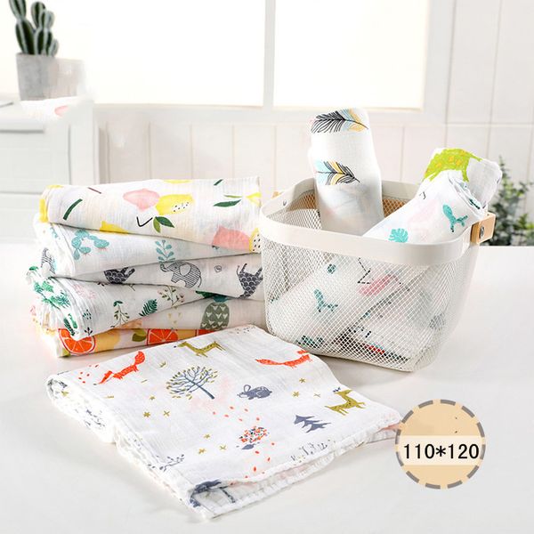

120cm*110cm swaddle baby blanket bamboo muslin blanket baby blankets newborn blanket swaddle cotton