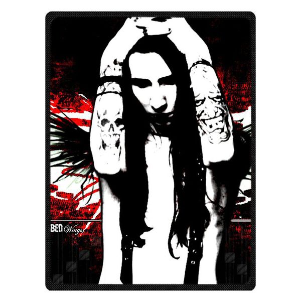

autumn winter summer spring warm blanket super soft coral fleece bed sofa marilyn manson pattern blanket
