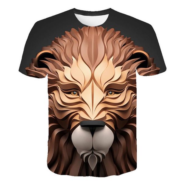 

men o collar ferocious tiger and lion short sleeved 3d print shirts funny humor hentai men clothing