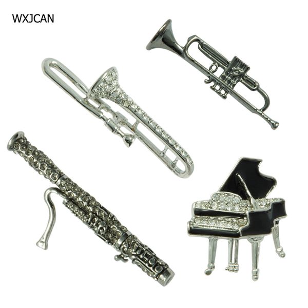

pins, brooches wxjcan western instruments instrument brooch flute trombone piano piccolo clarinet, Gray