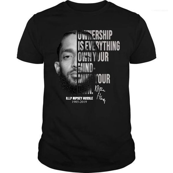 

casual short sleeve 100% cotton o neck tshirt nipsey hussle victory lap tour solid mens tshirt print, White;black
