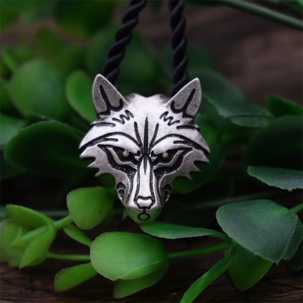 

norse wolf head necklace original animal jewelry fashion men gifts, Silver