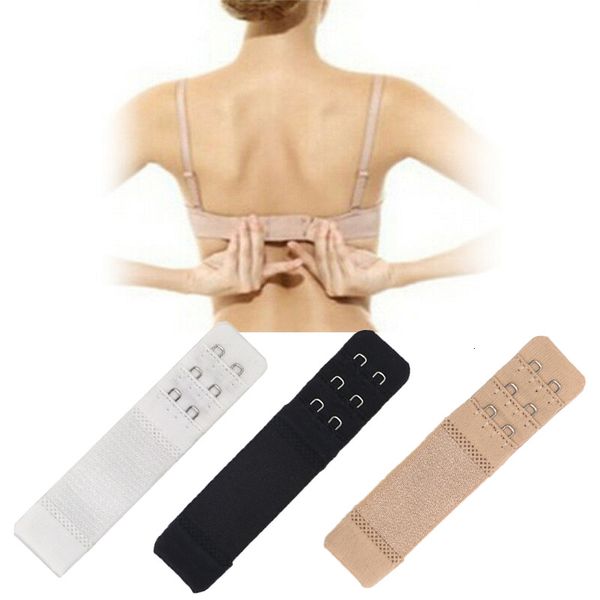 

3pcs women bra extenders extension underwear accessories bra lengthen expander 3 row buckle adjustable hook intimate accessories, Black;white