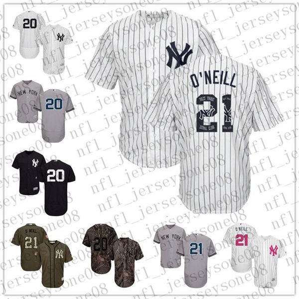 

custom mens womens youth york yankees 20 jorge posada 21 paul o'neill white blue authentic weekend 2020 home jersey, Black