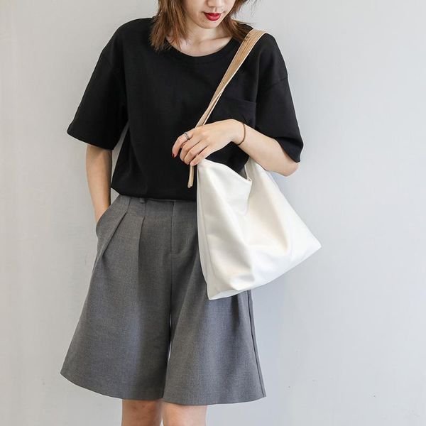 

popular simple female daily bag women handbag nylon large capacity shopping shoulder bag simple solid color tote