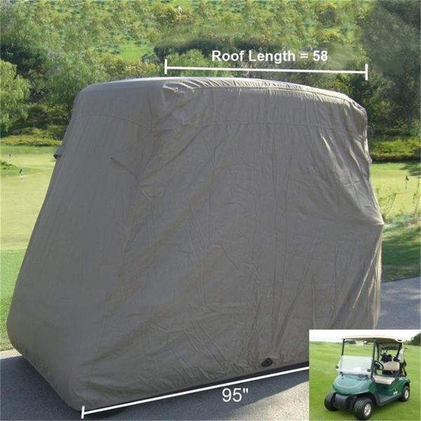 

waterproof 2 passengers car detector cart protect cover uv resistant for two passenger car club khaki