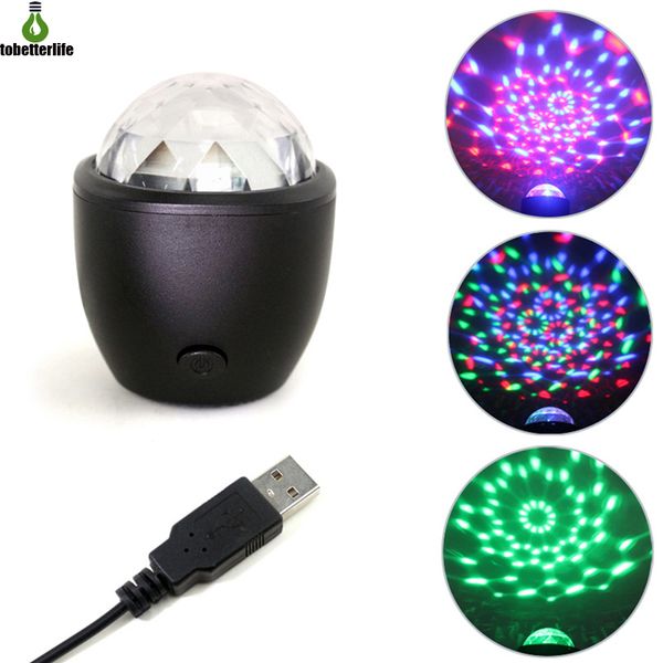 LED USB Disco Ball Luz Projector Lamp Led RGB Stage Disco Voz Bola DJ Mini ativado para o partido Home Luz Mágica Início KTV