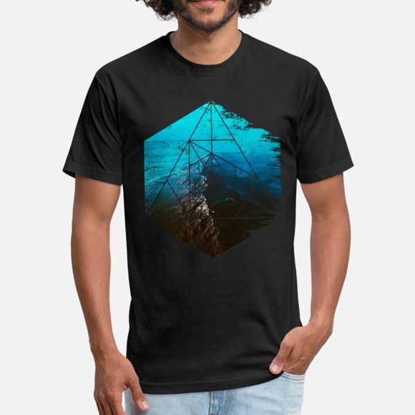 

geometric shape hexagon post apocalyptic abstract t shirt men custom short sleeve s-3xl cool sunlight funny summer family shirt