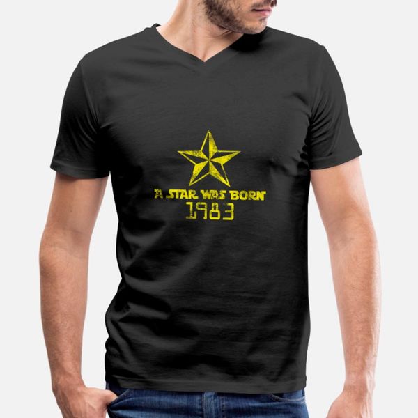 

a star was born 1983 t shirt men create cotton euro size s-3xl vintage fit new style summer style letters shirt