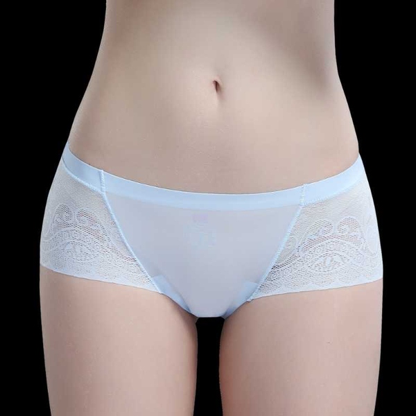 

women's traceless underwear women transparent ultra-thin seductive lace one piece ice low waist perspective sao, Black;pink