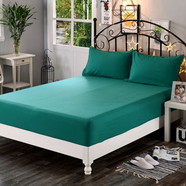 

modern and simple pure color bed sheet 1.8m bedspread bed non-slip and stain resistant protective cover bed sheet set