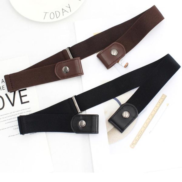 

fashion buckle-waist belt no buckle invisible stretch elastic waist belt for girls men adjustable no bulge hassle, Black;brown