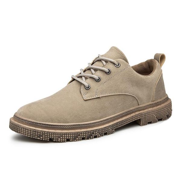 

autumn new designer fashion men lace up suede leather casual shoes work shoes man casual shoes, Black
