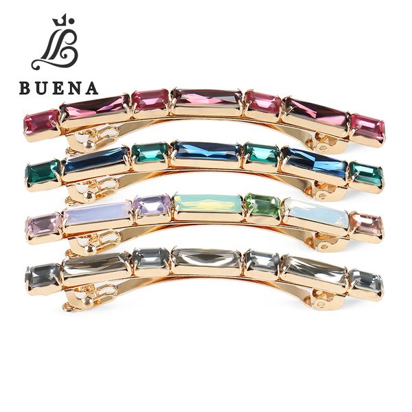 

elegant slim crystal hair clips no-slip hair barrette long crystal decorative women accessories