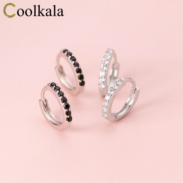 

hoop & huggie coolkala silver buckle women's fashion personality micro circle small ear ring earrings jewelry, Golden;silver