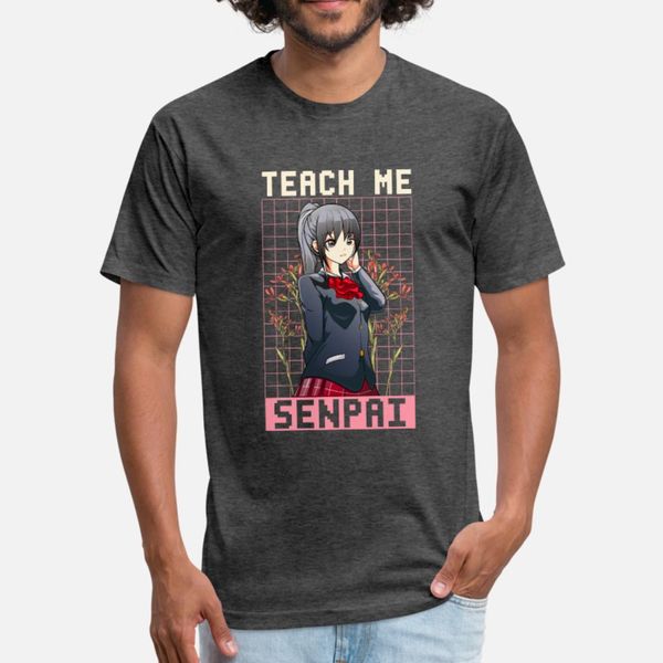 

teach me senpai cute anime girl t shirt men anti-wrinkle 100% cotton s-xxxl standard anti-wrinkle authentic summer style pattern shirt