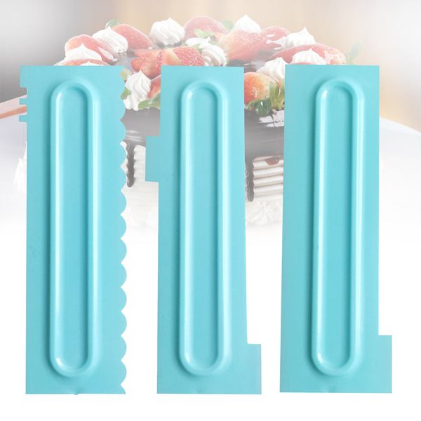 

3pcs multipurpose kitchen cake scraper home baking cream smoother edge spatula