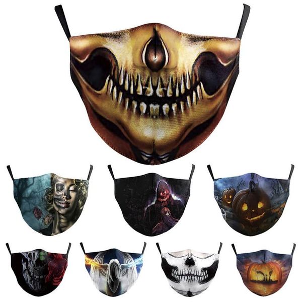 

dhl 2021 face mask halloween black dust-proof personalized mask sunscreen washable mask adjustable ear buckle washable and reusable