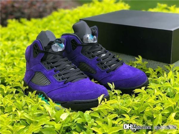 

new air authentic 5 alternate grape men basketball shoes 5s grape ice black athletic shoes clear new emerald suede man sports sneakers