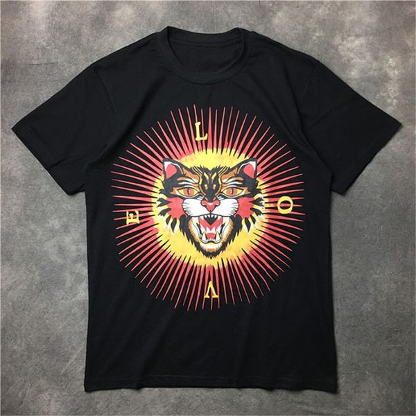 

fashion mens t shirt 2020 famous street tiger print polos short sleeve shirts men women couples style hip hop tee, White;black