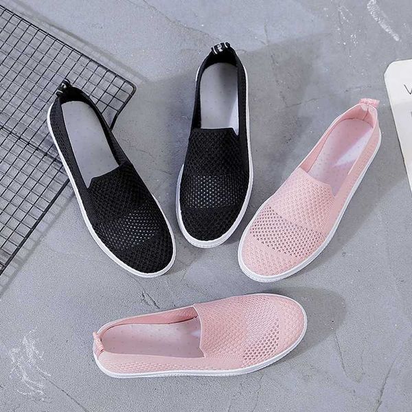

2020 new summer breathable women's flat shoes woman casual flats women sneakers mocassin femme espadrilles hollow out, Black
