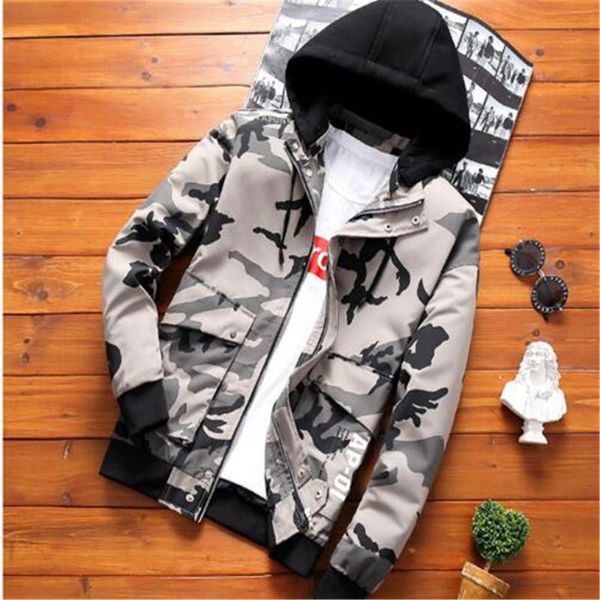

2020 spring and autumn men's jacket coat new casual student slim jacket camouflage men's clothes, Black;brown