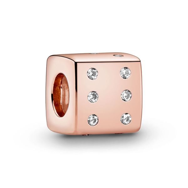 

authentic ale 925 sterling silver dazzling dice charm fit pandora bracelets fashion designer rose gold charms beads for diy jewelry making, Black