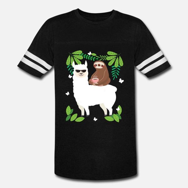 

awesome floral llama lover sloth fan drinking tea t shirt men printing 100% cotton plus size 3xl normal gift new fashion summer standard