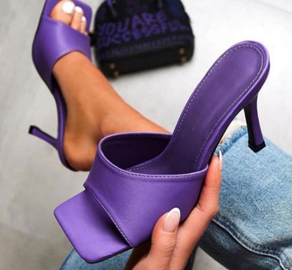

women summer high heels sandals shoes woman slippers slides pu leather beach sandalias mujer sapato feminino n408, Black