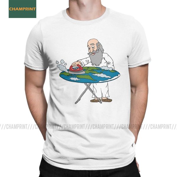 

men's ironing the earth flat earth t shirts members around the globe pure cotton clothes short sleeve tee shirt printing t-shirt