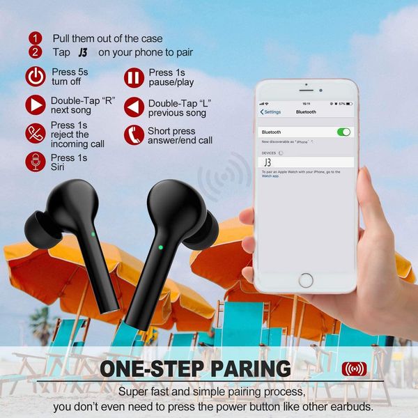 

bluetooth v5. 0 with wireless earbuds: compared with the previous bluetooth v4. 2 wireless earbuds, so here you are getting 2x faster transm