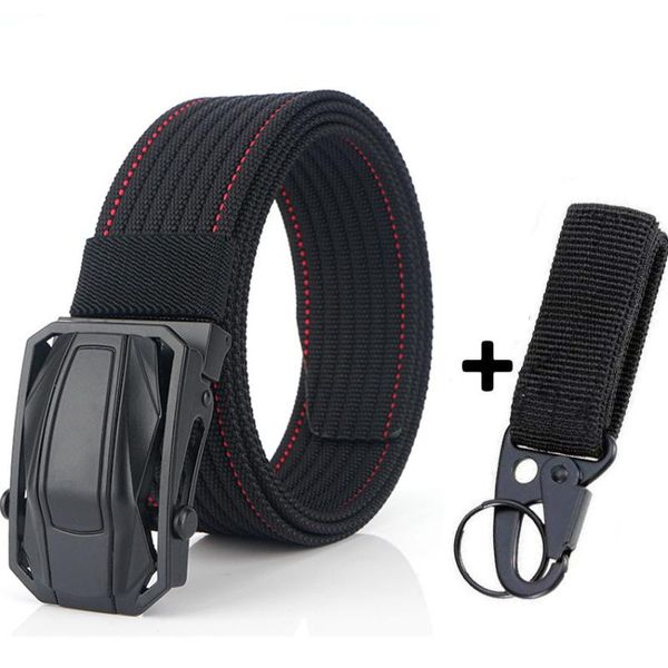 

9 color canvas belts men tactical training belt nylon strap outdoor sports buckle waist belt, Black;brown