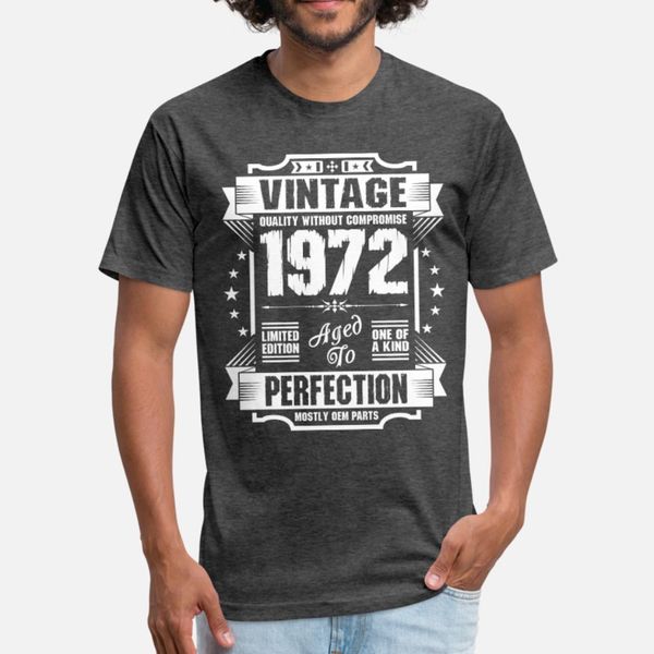 

vintage 1972 perfection t shirt men personalized tee shirt s-xxxl crazy authentic summer natural shirt