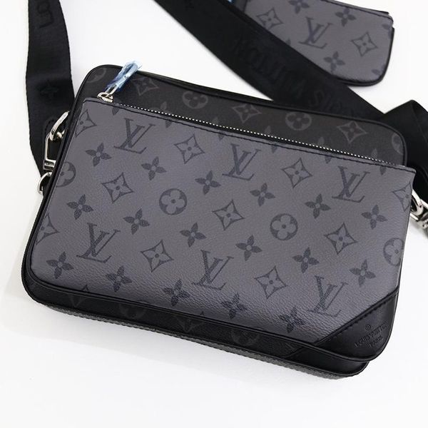 

trio messenger bag for men trend fashion crossbody bags designer luxury mens zipper crossbody bag money coin pocket male wallet shaspet