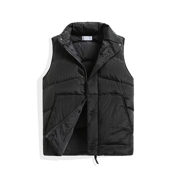 

stone pirates island 19ss new winter products 90% white duck down filling metal nylon down vest ing, Black