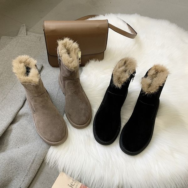 

fashion plus velvet women boots women non-slip boots platform new warm plush winter snow u11-46, Black