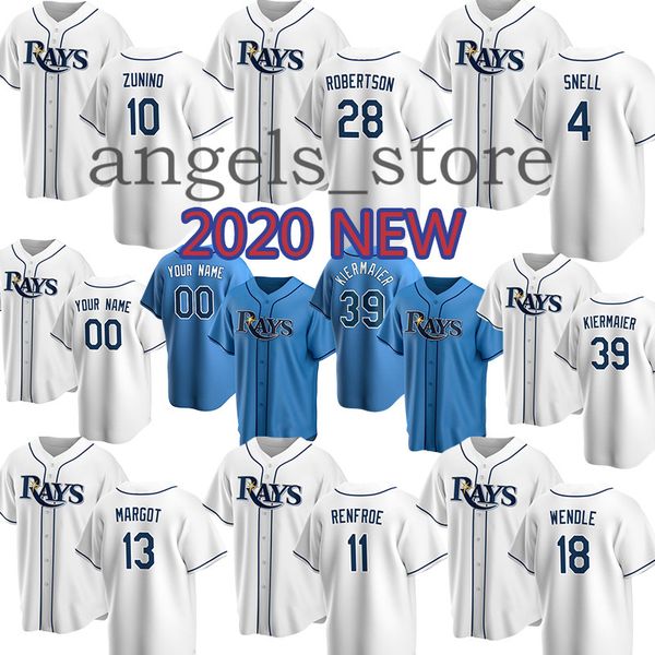 

2020 custom bay dickerson rays evin kiermaier robertson blake snell cobb wade boggs miller archer gomez hechavarria wendle longoria cj cron, Blue;black