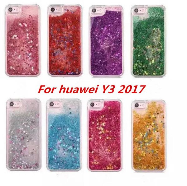 

cgjxsquicksand rhinestone case for huawei y3 2017 y5 2017 nova 2 plus glitter transparent liquid tpu cover with opp bags c
