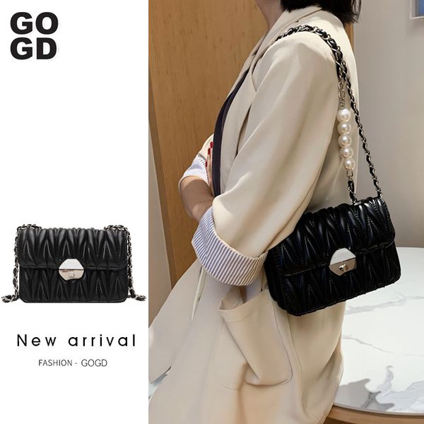 

gogd]new fashion pu leather crossbody bags for women 2020 mini shoulder bag with metal handle lady travel handbags totes