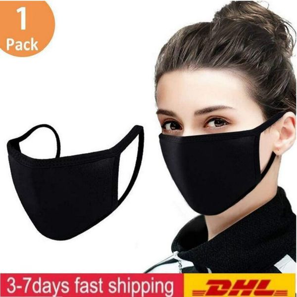 Maschera antipolvere regolabile US Stock in cotone nero per ciclismo Viaggio in campeggio Maschere in tessuto riutilizzabili lavabili in cotone 100% MZY Nuove maschere calde