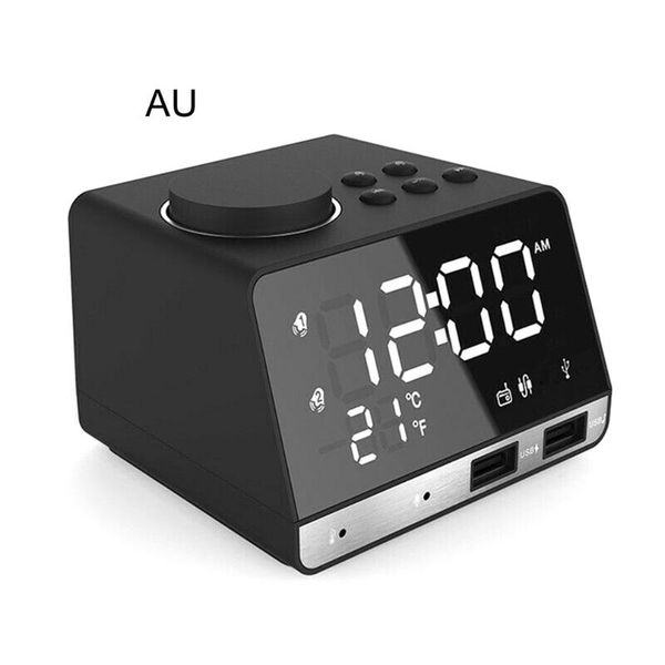 

dual alarm mirror clock led fm radio wireless speaker with 2 usb port small stereo computer car speakers