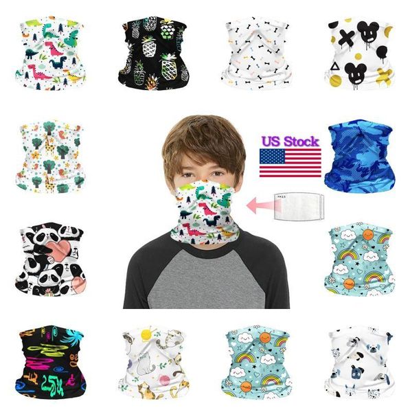 

dhl корабль нового бандан шарф многоцелевой шея gaiter без фильтра детей детей творческого мультфильма оголовья защиты лицо маска fy7143, Blue;black