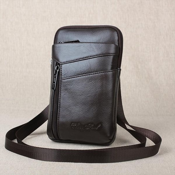

genuine leather belt waist bags small fanny pack wallet bag men travel phone pouch shoulder messenger crossbody bags for male