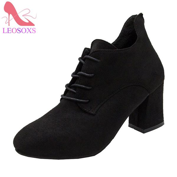 

ladies autumn winter fashion casual for womens boots suede high heeled round head by china post drop shipping supported, Black