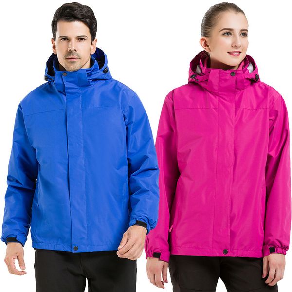 

men's and women's design clothing wholesale outdoor fleece liner jackets for men and women waterproof and warm lovers thick two-pi, Black;brown