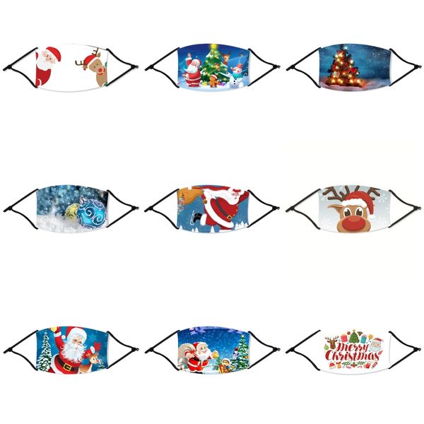 

trendy protect mascherine fruit sun flower drinks camo pattern dust proof mouth christmas masks sunscreen face christmas mask high qualit#48, Black