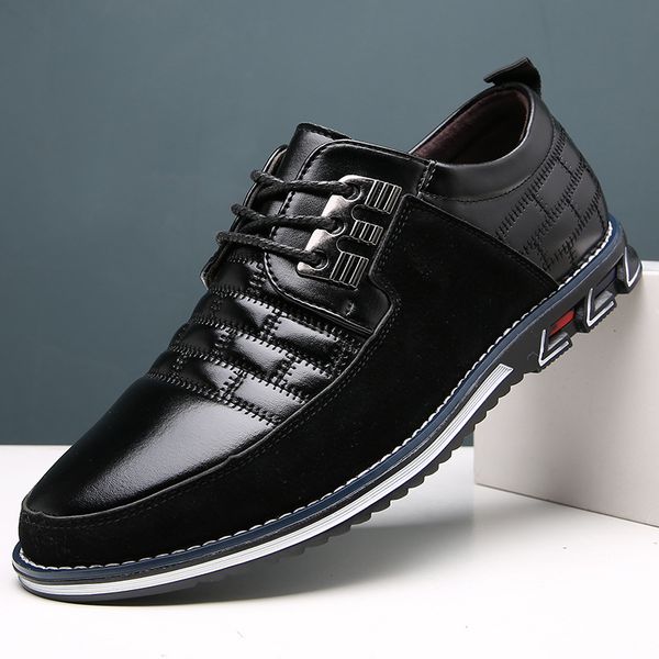 

tolln plus size 38-46 new 2020 genuine leather men casual shoes brand mens loafers moccasins breathable slip on driving shoes, Black